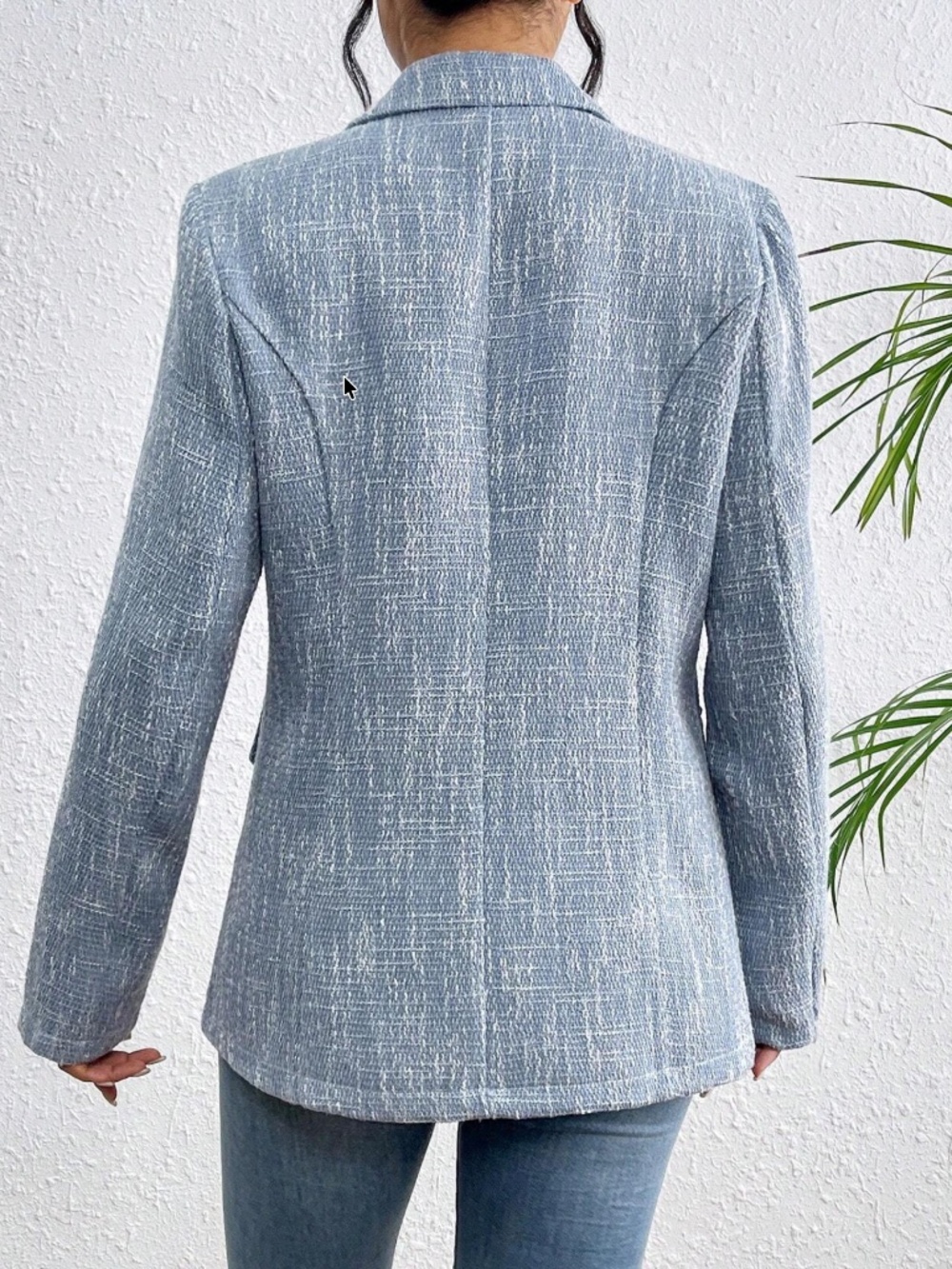 Classic Tweed Double Button Blazer Jacket - Picture 6 of 10